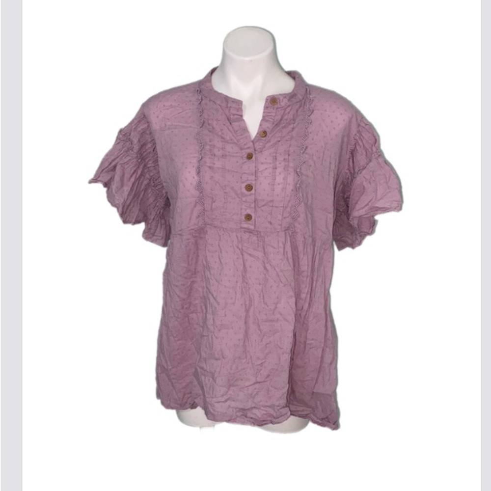 Studio West Purple Ruffle Shirt sz 1x